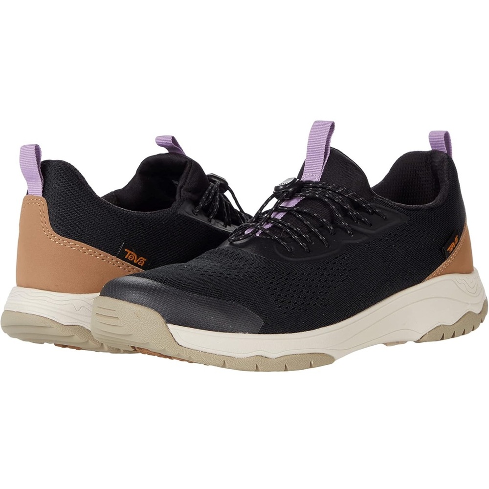 Teva Black and Tan Athletic Shoes with Sock-Like Fit